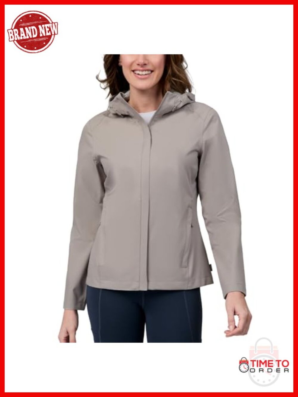 Waterproof Rain Jacket with Seam-Sealed Protection, Packable, Breathable